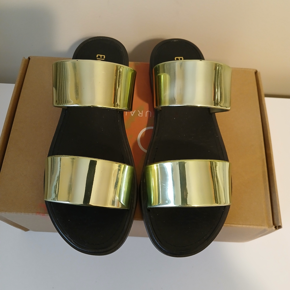 Elegant Gold Slide Sandals